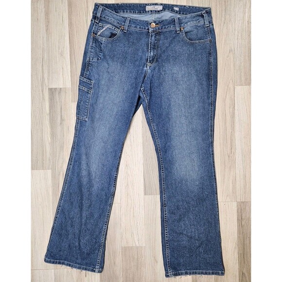 Ariat Mens Blue Mid Rise Rebar Bootcut Jeans Size 34 - Picture 2 of 16